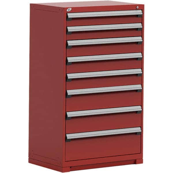 Rousseau Metal - 8 Drawer Flame Red Steel Modular Storage Cabinet - Caliber Tooling