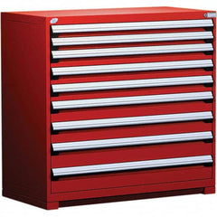 Rousseau Metal - 9 Drawer Flame Red Steel Modular Storage Cabinet - Caliber Tooling