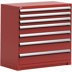 Rousseau Metal - 7 Drawer Flame Red Steel Modular Storage Cabinet - Caliber Tooling