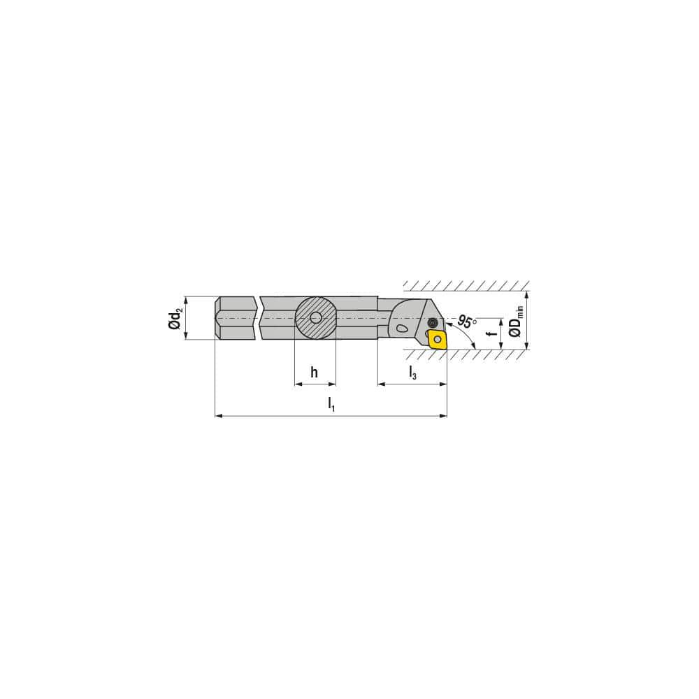 Indexable Boring Bar:  E-A32S PCLNL 12,  39.00 mm Min Bore,  32.00 mm Shank Dia,  95.00&deg N/A Solid Carbide 250.0000″ OAL,  Lever Clamp,