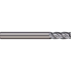 Corner Radius End Mill: 0.315″ Dia, 0.748″ LOC, 4 Flutes, Solid Carbide 38 ° Helix, Bright/Uncoated, Corner Radius End