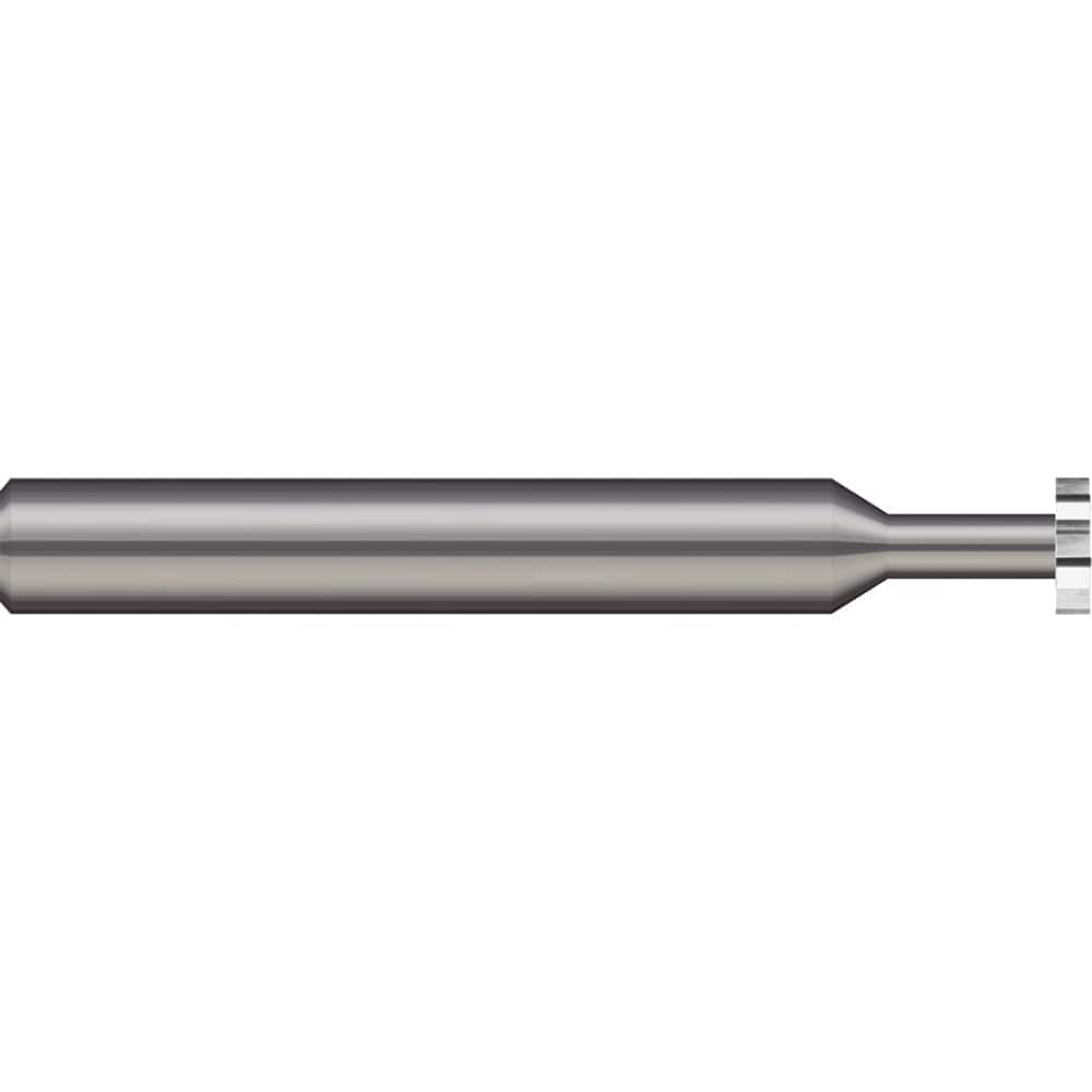 Micro 100 - 1/2" Cut Diam, 0.04" Cut Width, 1/2" Shank, Straight-Tooth Woodruff Keyseat Cutter - Exact Industrial Supply