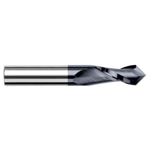 0.5000″ (1/2″) Cutter Diameter × 1.0000″ (1″) Length of Cut × 100° included Carbide Drill/End Mill, 2 Flutes, AlTiN Coated - Exact Industrial Supply