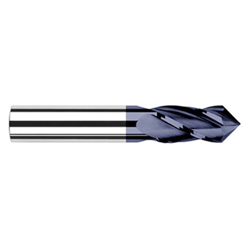 0.4375″ (7/16″) Cutter Diameter × 1.0000″ (1″) Length of Cut × 60° included Carbide Drill/End Mill, 4 Flutes, AlTiN Coated - Exact Industrial Supply