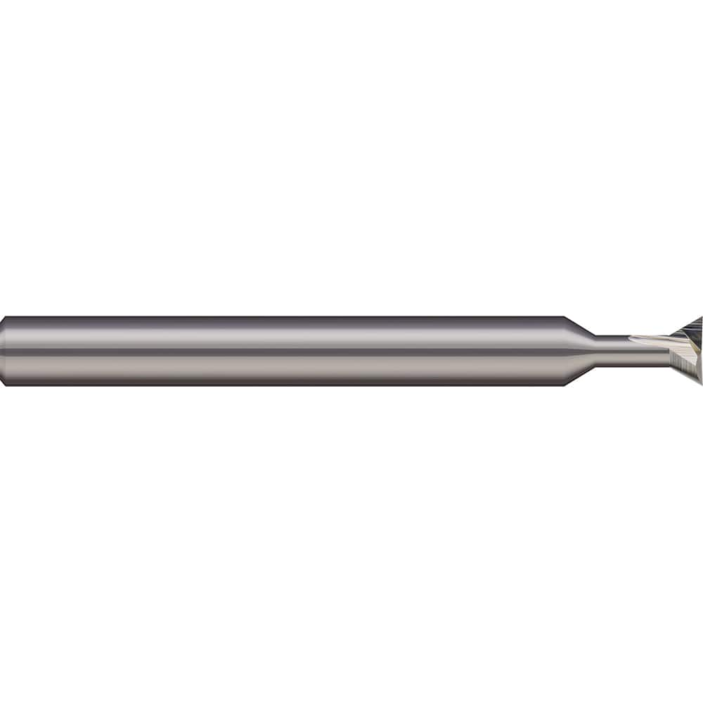 Micro 100 - 60° 1/4" Cut Diam, 1/8" Cut Width, Solid Carbide Dovetail Cutter - Exact Industrial Supply