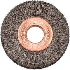 1-1/2″ Small Diameter Crimped Wire Wheel, .006″ Steel Fill, 3/8″ Arbor Hole - Caliber Tooling