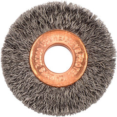 1-1/2″ Small Diameter Crimped Wire Wheel, .008″ Steel Fill, 3/8″ Arbor Hole - Caliber Tooling