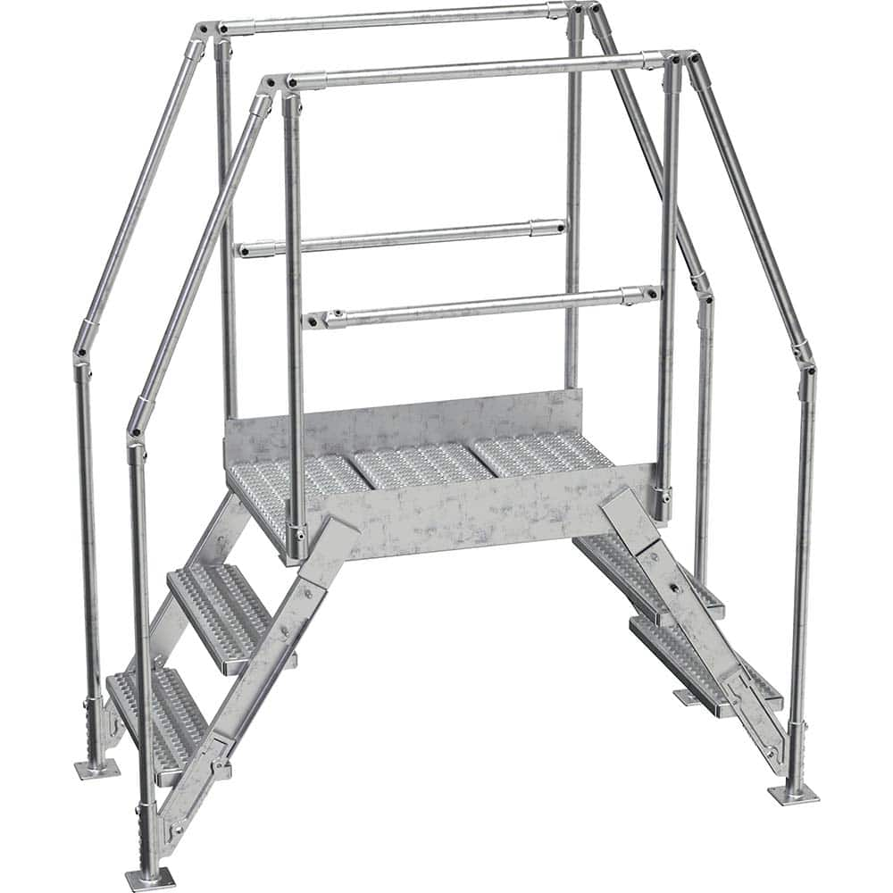 Vestil - Rolling & Wall Mounted Ladders & Platforms; Type: Crossover Bridge ; Style: Crossover ; Number of Steps / Rungs: 3 ; Height (Inch): 72-7/8 ; Load Capacity (Lb.): 500.000 ; Base Width (Inch): 29-1/4 - Exact Industrial Supply