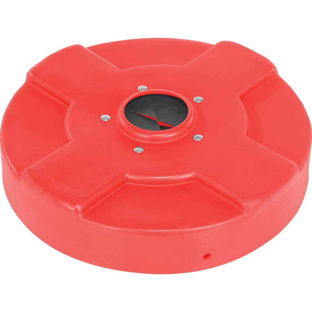 Vestil - Trash Can & Recycling Container Lids; Lid Shape: Round ; Container Shape: Round ; Container Size Compatibility (Gal.): 30 ; Color/Finish: Red ; Color: Red ; For Use With: 30 gal. Steel Drum - Exact Industrial Supply