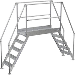 Vestil - Rolling & Wall Mounted Ladders & Platforms; Type: Crossover Bridge ; Style: Crossover ; Number of Steps / Rungs: 5 ; Height (Inch): 93 ; Load Capacity (Lb.): 500.000 ; Base Width (Inch): 29-1/4 - Exact Industrial Supply