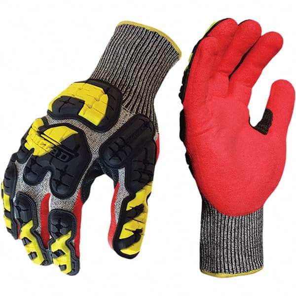 ironCLAD - Size XL (10), ANSI Cut Lvl A3, Puncture Lvl 4, Abrasion Lvl 4, Nitrile Coated Cut Resistant Gloves - Caliber Tooling