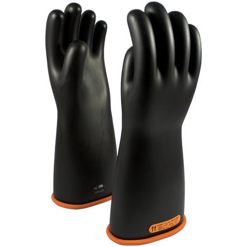 ‎155-4-16/12 - Novax - Natural Rubber Insulating Glove - Class 4 - 16″ - Black/Orange - Straight Cuff - Exact Industrial Supply