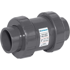 Hayward - Check Valves; Design: In-line; True Union Ball Check ; Tube Outside Diameter (mm): 76.200 ; Pipe Size (Inch): 3 ; Tube Outside Diameter (Inch): 3 ; End Connections: Flanged ; Material: PVC - Exact Industrial Supply