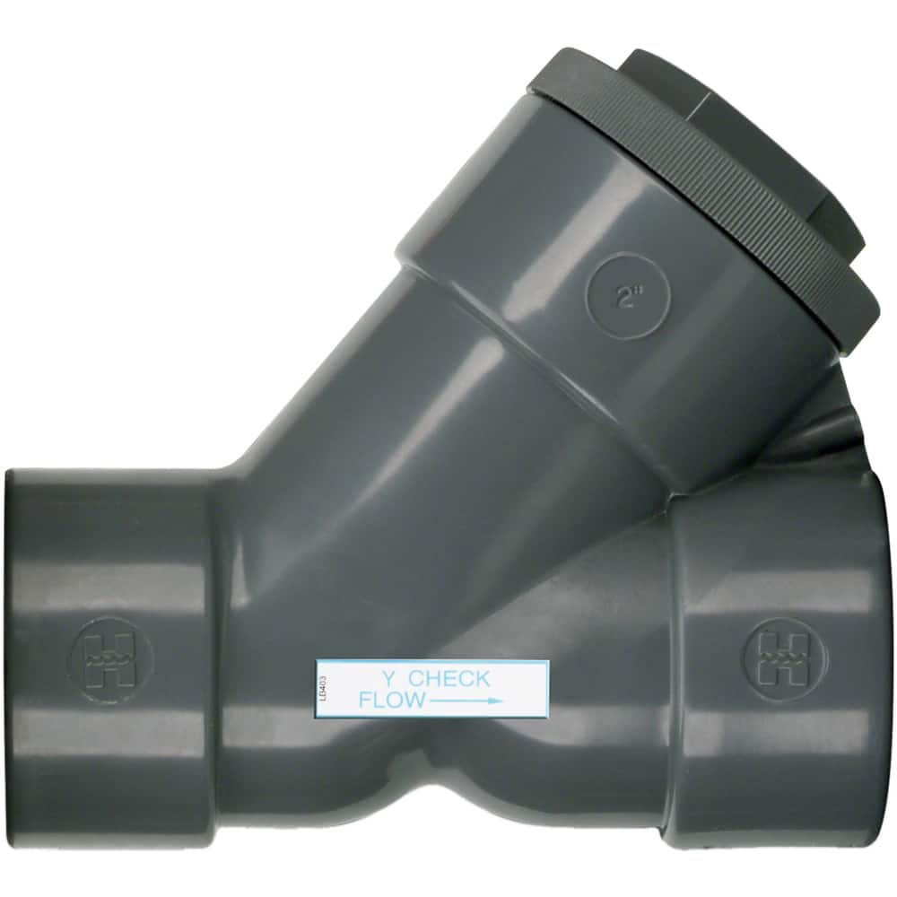 Hayward - Check Valves; Design: Y-Pattern ; Tube Outside Diameter (mm): 38.100 ; Pipe Size (Inch): 1-1/2 ; Tube Outside Diameter (Inch): 1-1/2 ; End Connections: Flanged ; Material: PVC - Exact Industrial Supply