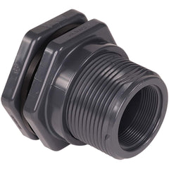 Hayward - Plastic Pipe Fittings; Type: Bulkhead Fitting ; Fitting Size: 1-1/2 (Inch); End Connections: Socket x Socket ; Material: PVC ; Schedule: 80 ; Maximum Pressure (psi): 150.00 - Exact Industrial Supply