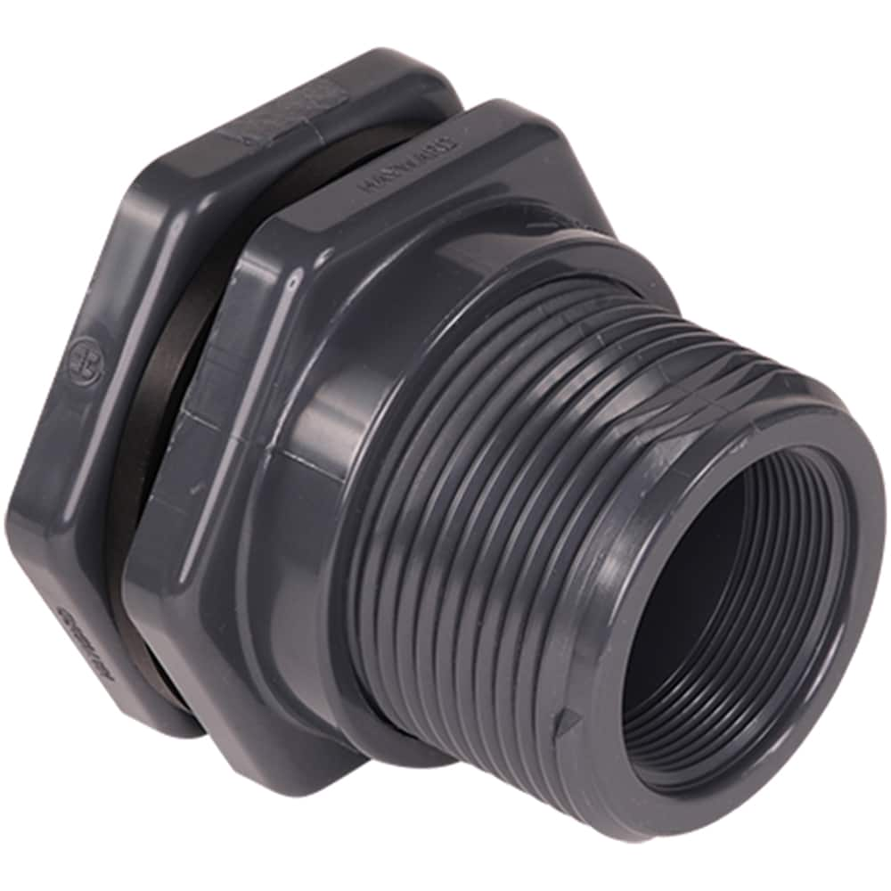 Hayward - Plastic Pipe Fittings; Type: Bulkhead Fitting ; Fitting Size: 1-1/2 (Inch); End Connections: FNPT x FNPT ; Material: PVC ; Schedule: 80 ; Maximum Pressure (psi): 150.00 - Exact Industrial Supply