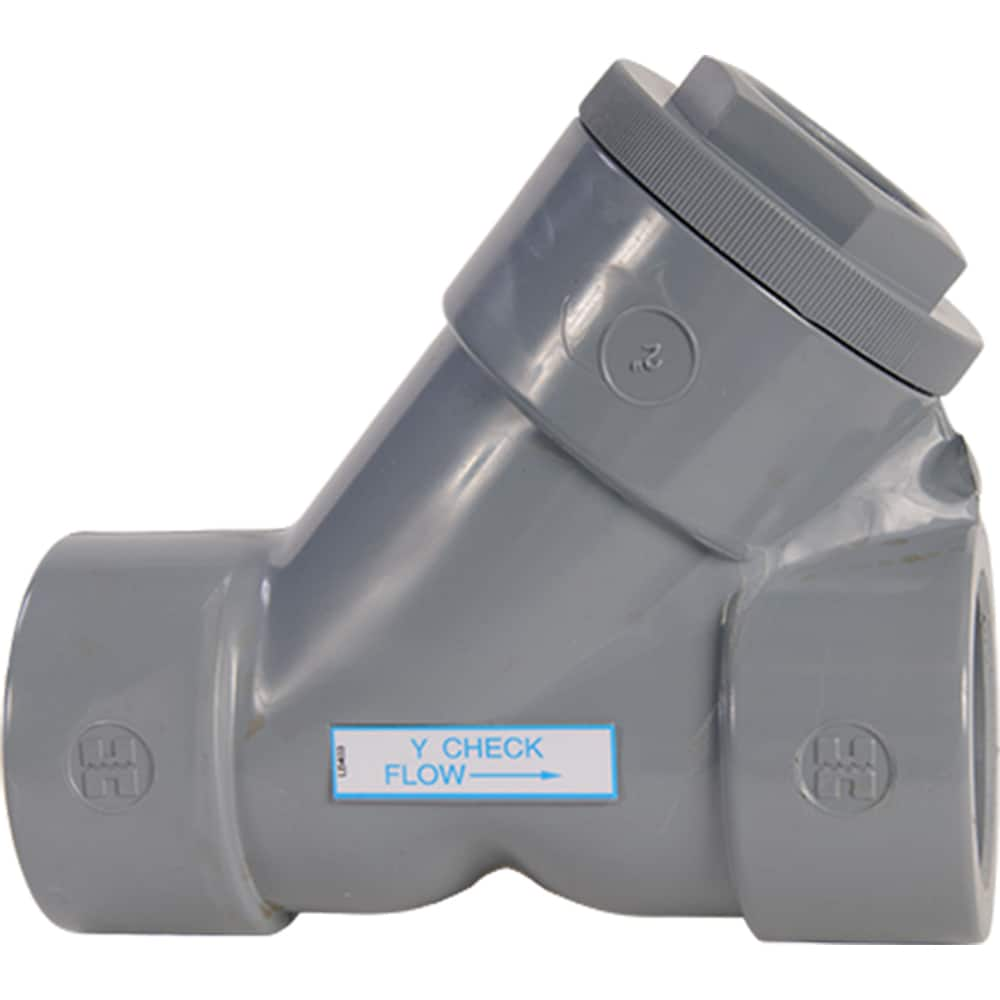 Hayward - Check Valves; Design: Y-Pattern ; Tube Outside Diameter (mm): 50.800 ; Pipe Size (Inch): 2 ; Tube Outside Diameter (Inch): 2 ; End Connections: Socket ; Material: CPVC - Exact Industrial Supply