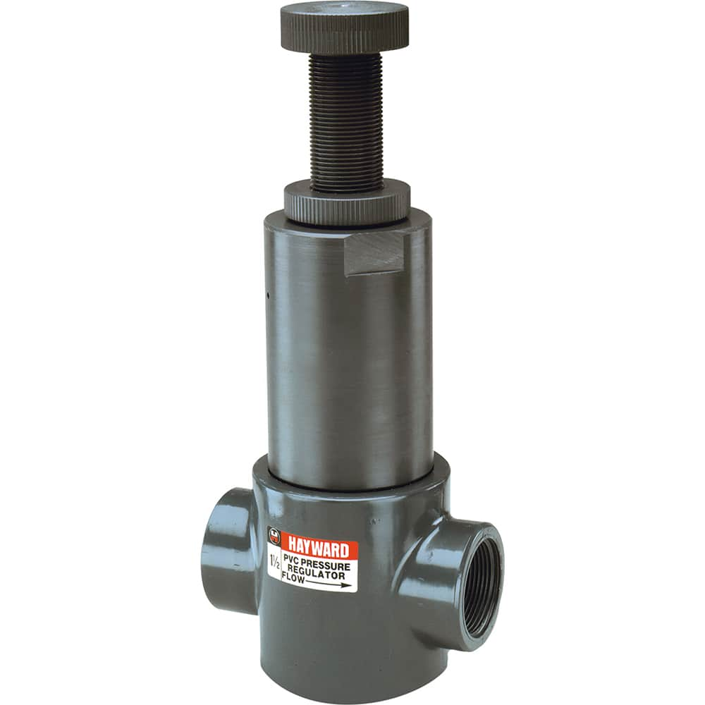 Hayward - Pressure Regulating Valves; Pipe Size: 1-1/2 (Inch); End Connections: Threaded ; Material: PVC ; Seal Material: FPM ; Minimum Working Pressure (psi): 5.0 ; Maximum Working Pressure (psi): 75.000 - Exact Industrial Supply