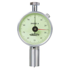 Insize USA LLC - Portable Dial Hardness Testers; Scale Type: Shore ; Minimum Hardness: 10 HA ; Maximum Hardness: 90 HA ; Hardness Range: 10 to 90 HA ; Tip Angle: 35.00 ; Indenter Type: Blunt Taper - Exact Industrial Supply