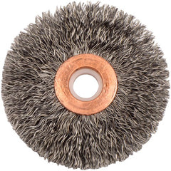 2-1/2″ Small Diameter Crimped Wire Wheel, .014″ Steel Fill, 1/2″-3/8″ Arbor Hole - Caliber Tooling