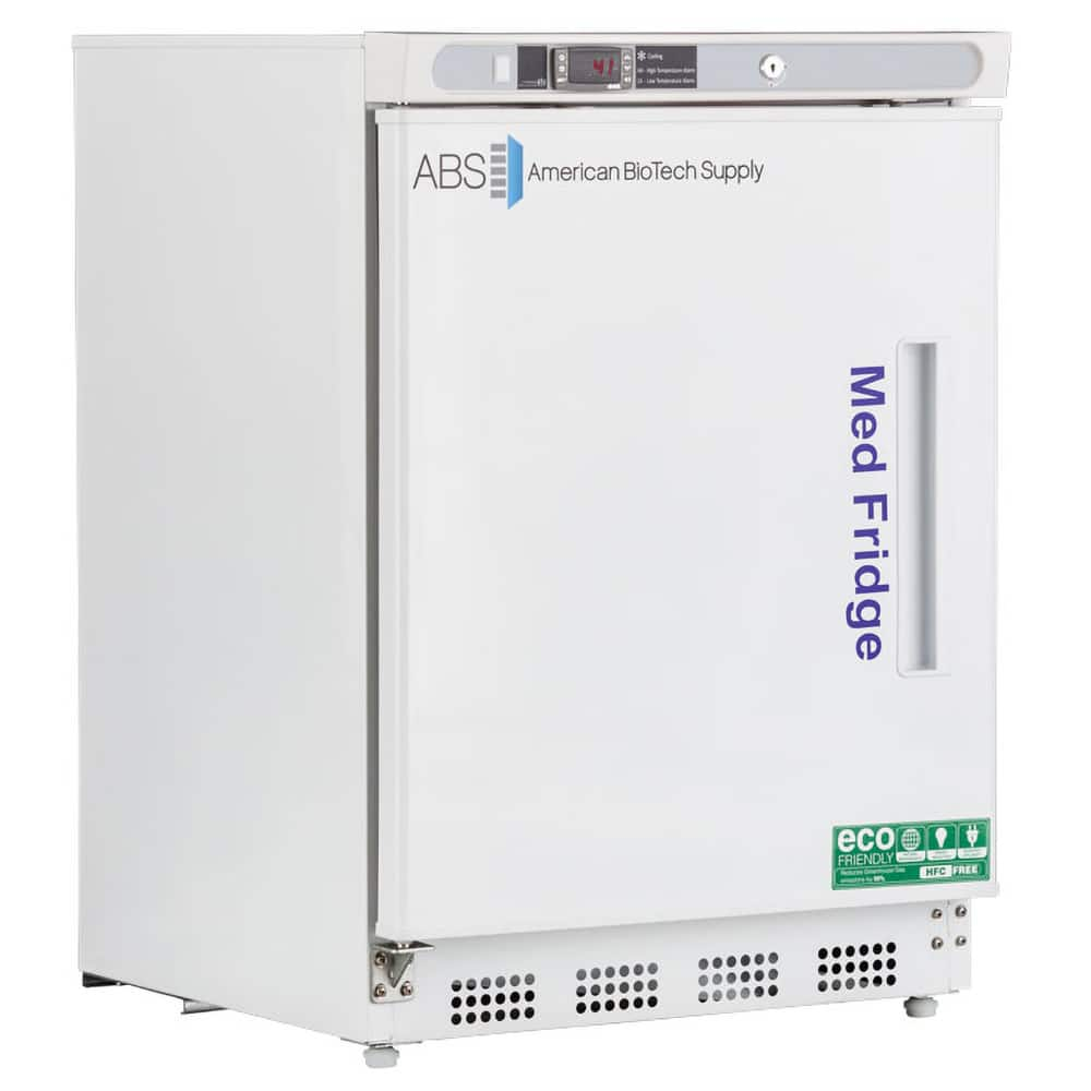 American BioTech Supply - Laboratory Refrigerators and Freezers; Type: Pharmacy/Vaccine Undercounter Built-In Refrigerator ; Volume Capacity: 4.6 Cu. Ft. ; Minimum Temperature (C): 2.00 ; Maximum Temperature (C): 8.00 ; Width (Inch): 23-3/4 ; Depth (Inch - Exact Industrial Supply