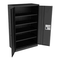 Tennsco - Storage Cabinets; Type: Locking ; Width (Inch): 48 ; Depth (Inch): 24 ; Height (Inch): 78 ; Number of Shelves: 5 ; Material: Steel - Exact Industrial Supply