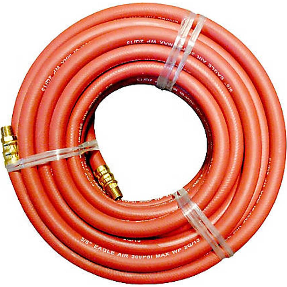 JGB Enterprises - Air & Multi-Purpose Hose; Type: Air Hose ; Material: Rubber ; Inside Diameter (Inch): 3/8 ; Length (Ft): 50 (Feet); Working Pressure (psi): 300.000 ; End Connections: NPT