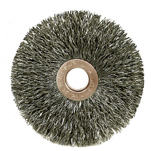 3″ Small Diameter Crimped Wire Wheel, .0104″ Steel Fill, 1/2″ Arbor Hole - Caliber Tooling