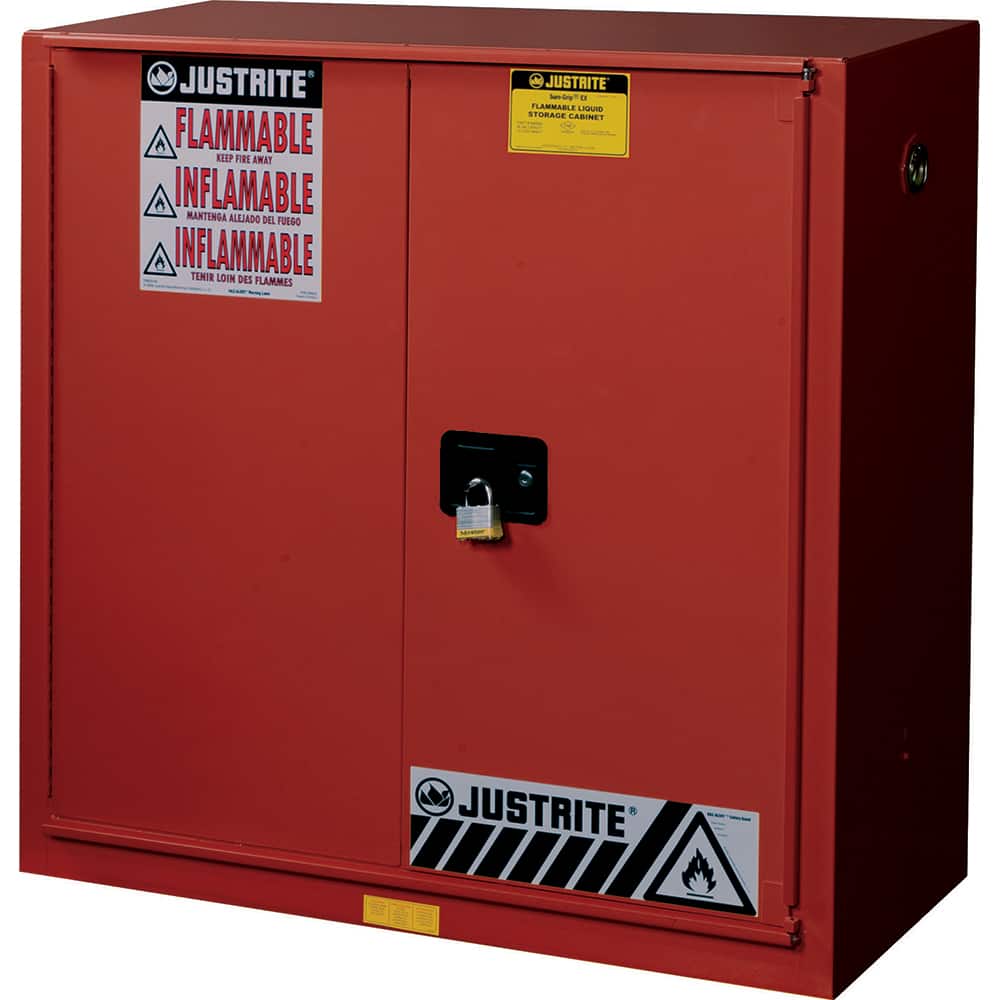 Justrite - 1 Door 3 Shelf 40 Gal Safety Cabinet for Paint & Ink - Exact Industrial Supply