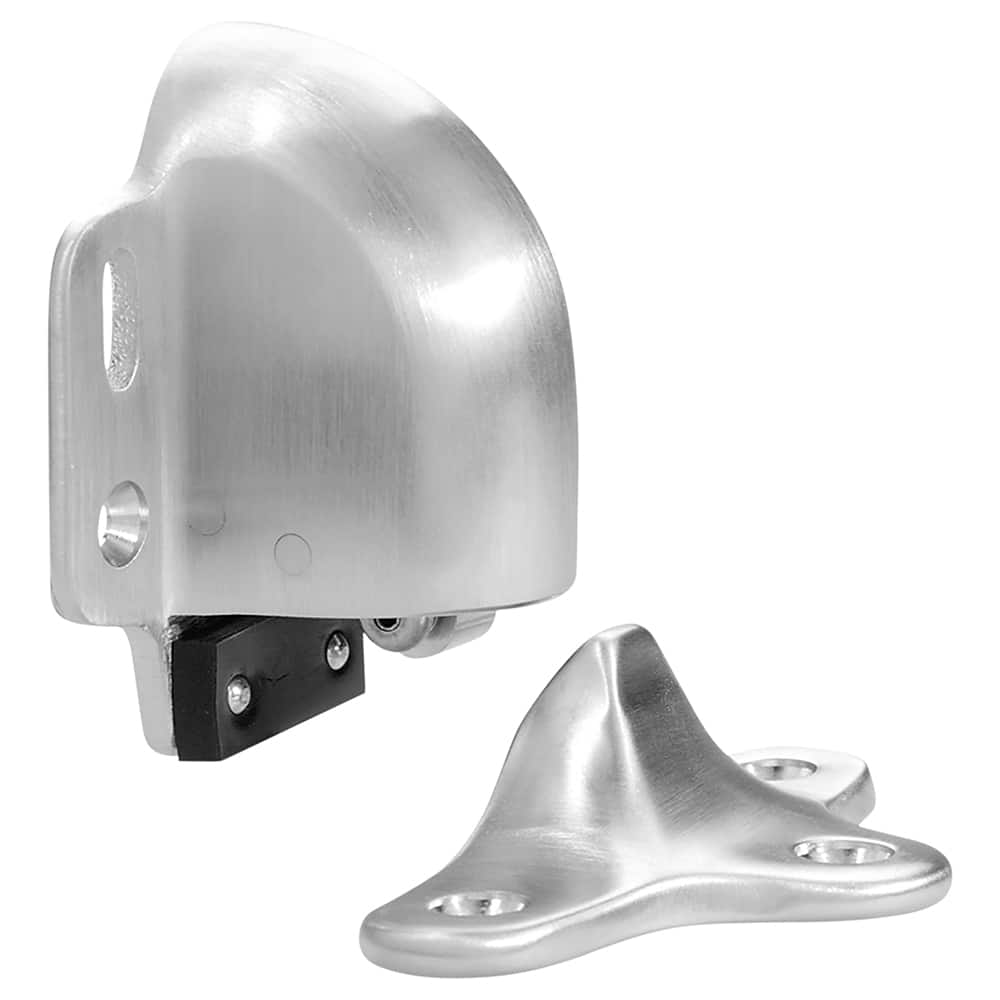 Rockwood - Stops; Type: Automatic Holder Floor Stop ; Finish/Coating: Satin Chrome ; Projection: 2-1/8 (Inch); Mount Type: Floor - Exact Industrial Supply