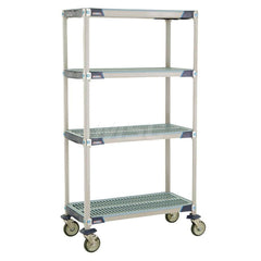 Metro - Carts; Type: Industrial Cart ; Load Capacity (Lb.): 900.000 ; Number of Shelves: 4 ; Width (Inch): 20-5/16 ; Length (Inch): 37-3/4 ; Height (Inch): 67-5/16 - Exact Industrial Supply