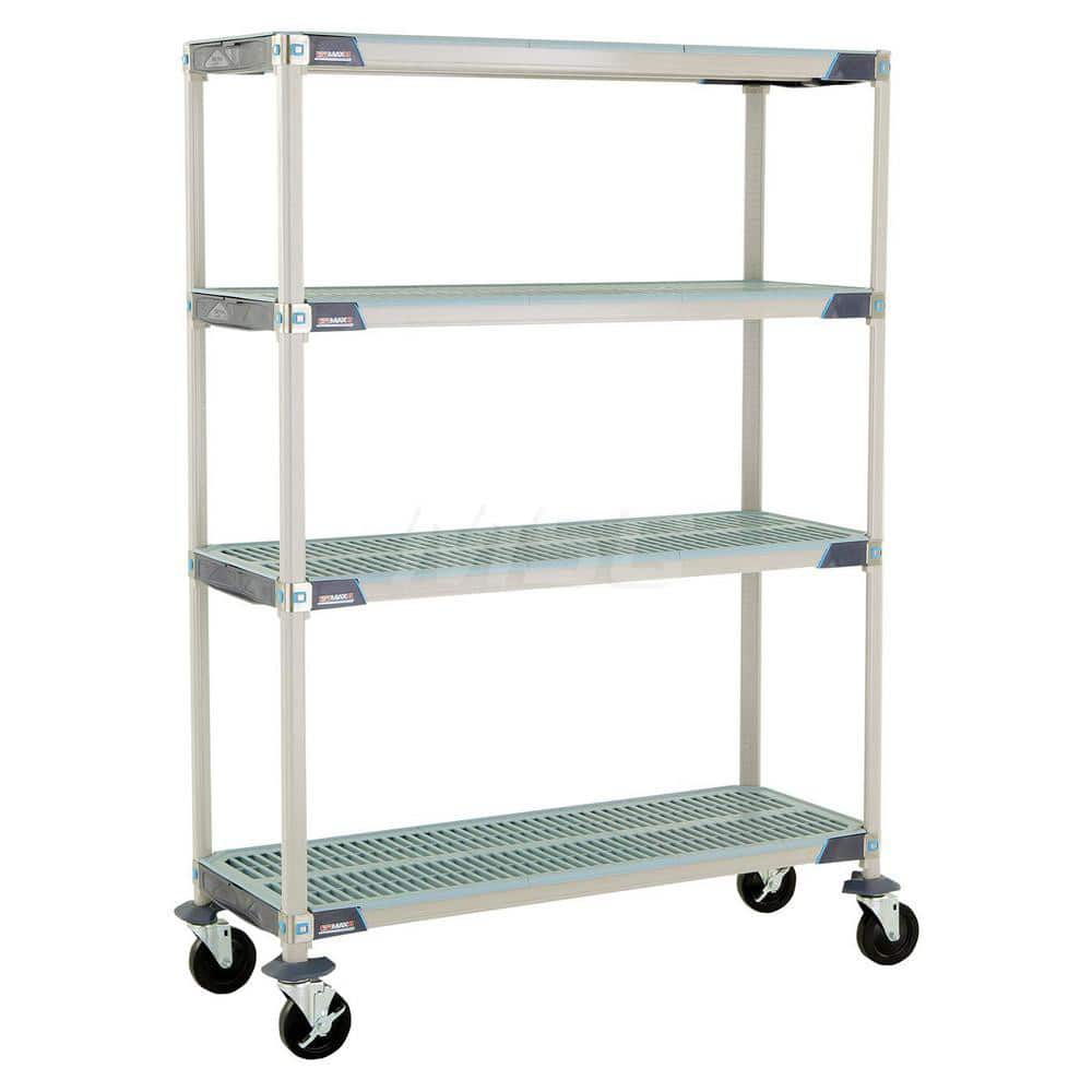 Metro - Carts; Type: Industrial Cart ; Load Capacity (Lb.): 600.000 ; Number of Shelves: 4 ; Width (Inch): 20-5/16 ; Length (Inch): 49-3/4 ; Height (Inch): 67-5/16 - Exact Industrial Supply