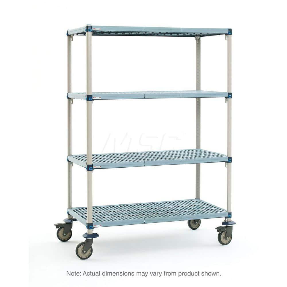 Metro - Carts; Type: Industrial Cart ; Load Capacity (Lb.): 600.000 ; Number of Shelves: 4 ; Width (Inch): 26-5/16 ; Length (Inch): 37-3/4 ; Height (Inch): 67-9/32 - Exact Industrial Supply