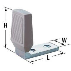 Rockwood - Stops; Type: Angle Door Stop ; Finish/Coating: Zinc Plated ; Projection: 4 (Inch); Mount Type: Wall - Exact Industrial Supply