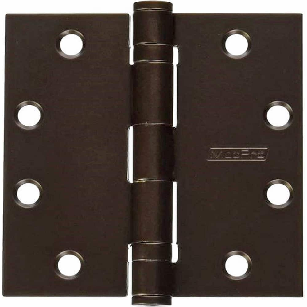 Yale - Commercial Hinges; Length (Inch): 4-1/2 ; Thickness (Decimal Inch): 0.1340 ; Minimum Thickness: 3.4036 (mm); Number of Knuckles: 5.000 ; Finish/Coating: 10BE ; Box Quantity: 3 - Exact Industrial Supply