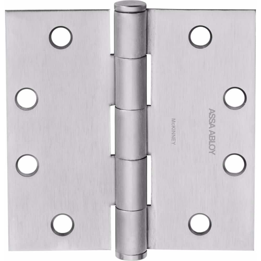 Yale - Commercial Hinges; Length (Inch): 4-1/2 ; Thickness (Decimal Inch): 0.1340 ; Minimum Thickness: 3.4036 (mm); Number of Knuckles: 5.000 ; Stanley Finish Code: US26D ; Finish/Coating: US26D - Exact Industrial Supply