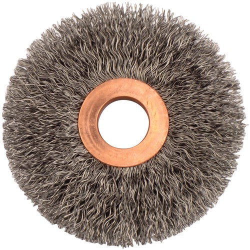 3″ Small Diameter Crimped Wire Wheel, .0118″ Steel Fill, 5/8″ Arbor Hole - Caliber Tooling