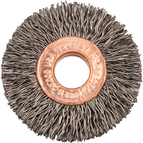 1 1/2″ Diameter-3/8″ Arbor Hole - Copper Center Steel Wire Straight Wheel - Caliber Tooling