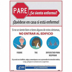 NMC - "PARE - Se Siente Enfermo", 18" Wide x 24" High, Paper Safety Sign - Caliber Tooling