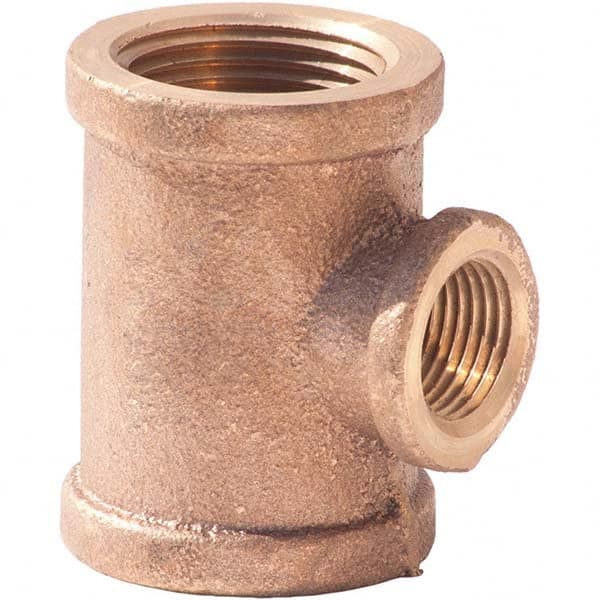 Merit Brass - Brass & Chrome Pipe Fittings Type: Reducing Tee Fitting Size: 2-1/2 x 2-1/2 x 1 - Caliber Tooling