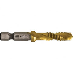 Greenlee - Combination Drill & Tap Sets Minimum Thread Size (mm): M8x1.25 Maximum Thread Size (mm): M8x1.25 - Caliber Tooling