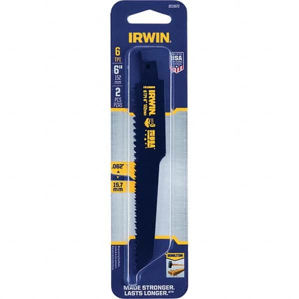 Irwin - Reciprocating Saw Blades Blade Material: Bi-Metal Blade Length (Inch): 6 - Caliber Tooling