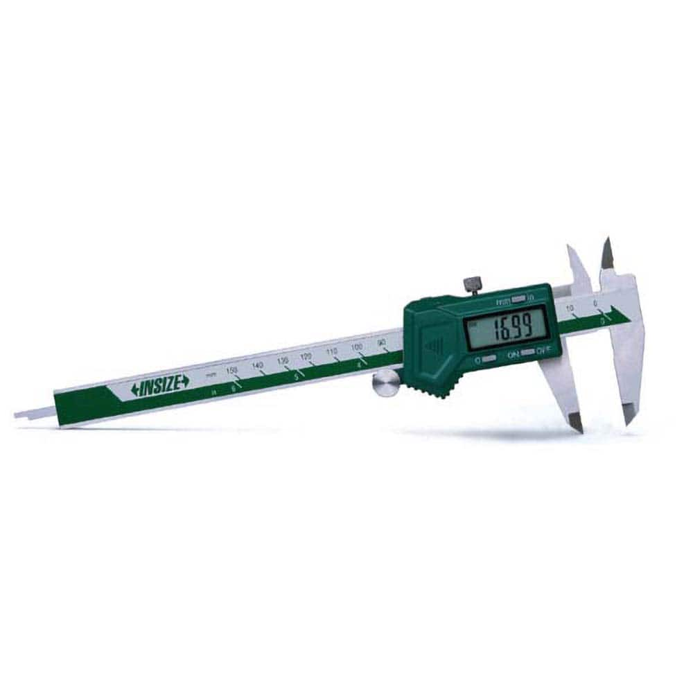 Insize USA LLC - Electronic Calipers; Minimum Measurement (Decimal Inch): 0.0000 ; Maximum Measurement (Decimal Inch): 8 ; Accuracy Plus/Minus (Decimal Inch): 0.0012 ; Resolution (Decimal Inch): 0.0005 ; IP Rating: None ; Data Output: Yes - Exact Industrial Supply