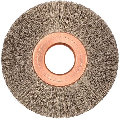 2″ Small Diameter Crimped Wire Wheel, .003″ Steel Fill, 1/2″ Arbor Hole - Caliber Tooling