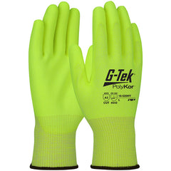 ‎16-520HY/XXL Coated Gloves - G-Tek PolyKor - Hi-Vis 13G Blended Shell - Hi-Vis Polyurethane Grip - A3 - Exact Industrial Supply