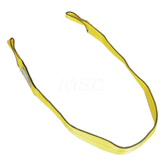 Web Sling: 3″ Wide, 10' Long, 8,800 lb Vertical, 7,040 lb Choker, 17,600 lb Basket, Polyester Flat Eye, Yellow