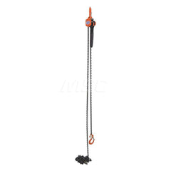 Manual Mini Lever Hoist: 1,000 lb Working Load Limit, 5' Max Lift 90 lb Pull to Lift Load