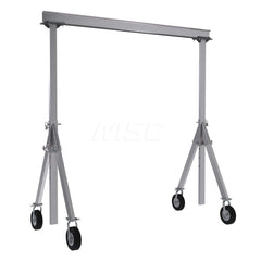 Adjustable Gantry Crane: 1,500 lb Working Load Limit, 8″ Eye Beam Height, 54″ OAW Aluminum