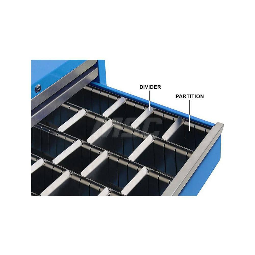 Drawer Divider Layouts; For Drawer Height: 3; Number of Compartments: 16.000; Compartment Sizes: Partition: 3″H x 27″D - Dividers: 7.9″W x 2.4″H; Type: Drawer Dividers; Fractional Height: 3.000000; Drawer Depth (Inch): 28.0000