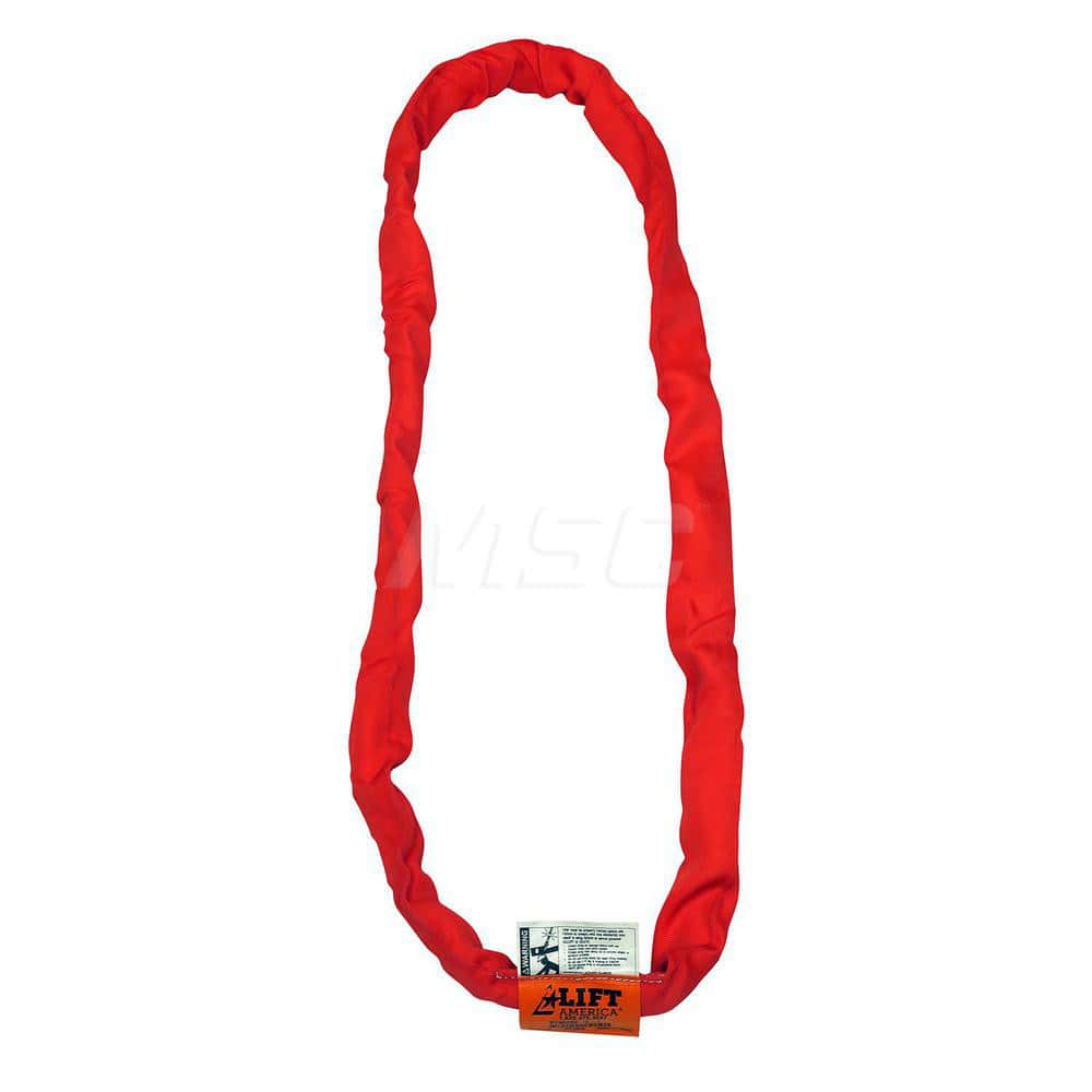 Endless Sling: 16' Long, 13,200 lb Vertical, 10,560 lb Choker, 26,400 lb Basket, Polyester Red